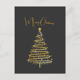 Carte Postale Joyeux Noël or Noël Noël arbre de Noël vacances