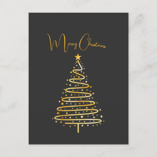 Carte Postale Joyeux Noël or Noël Noël arbre de Noël vacances