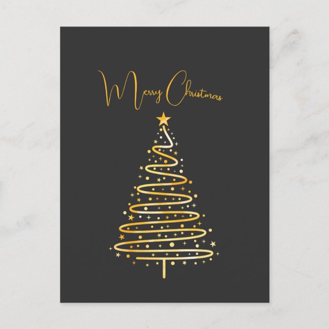 Carte Postale Joyeux Noël or Noël Noël arbre de Noël vacances (Devant)