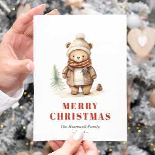 Carte postale Joyeux Noël Ours Brown