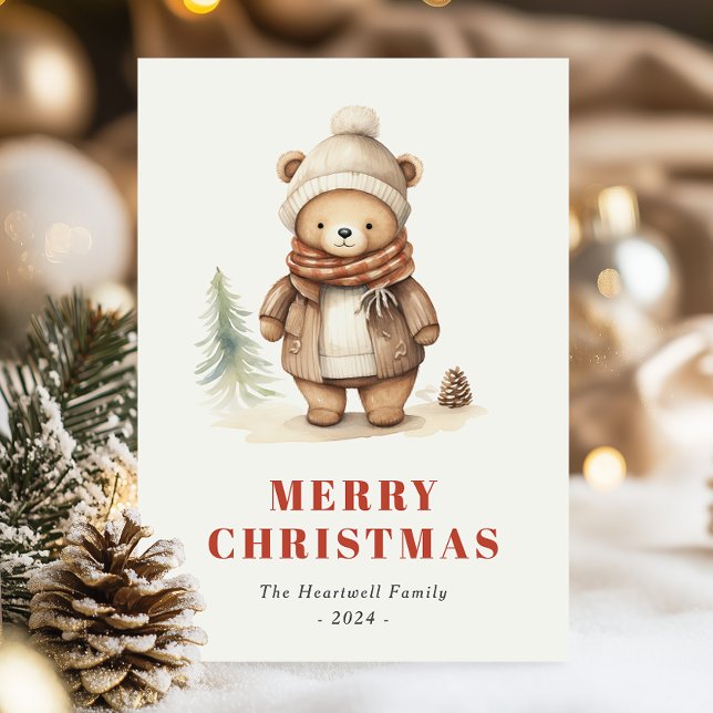 Carte postale Joyeux Noël Ours Brown (Créateur téléchargé)