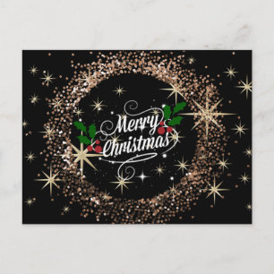 Carte Postale Joyeux Noël parties scintillant et brillance, conc
