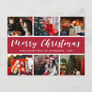 Carte Postale Joyeux Noël Photo Collage Calligraphie
