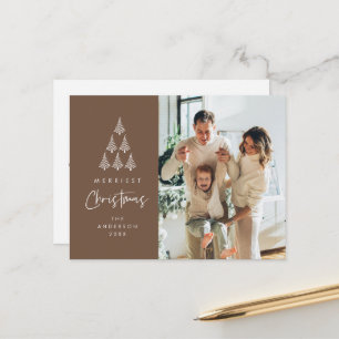 Carte Postale Joyeux Noël, photo de famille au pied du sapin de 