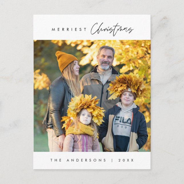 Carte Postale Joyeux Noël Photo de famille heureuse (Devant)