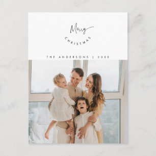 Carte Postale Joyeux Noël, Photo de famille, Script contemporain