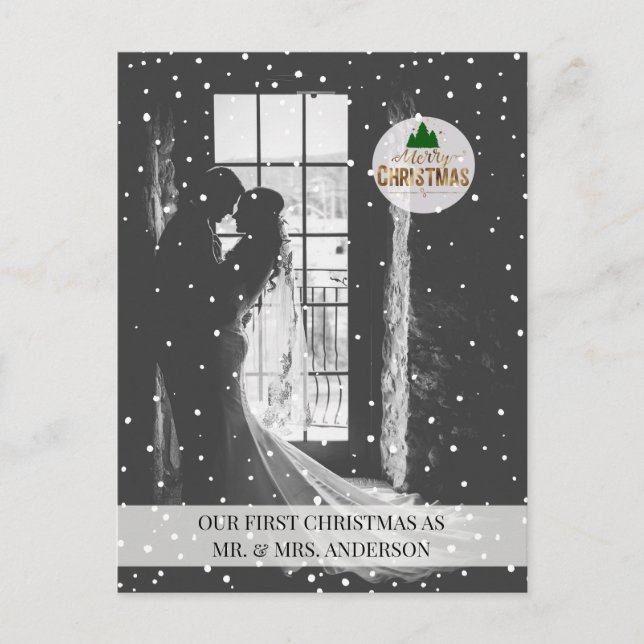 Carte Postale "Joyeux Noël !" Photo Karte Schneeflocken (Devant)