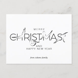 Carte Postale Joyeux Noël Pilates instructeur Tags cadeaux Bumpe