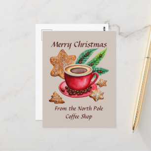 Carte Postale Joyeux Noël Pôle Nord Café Shop