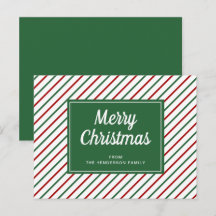 Joyeux Noël rayures vertes et blanches