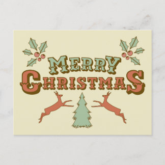 Carte Postale Joyeux Noël Retro