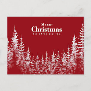 Carte Postale Joyeux Noël rouge/Bonne année