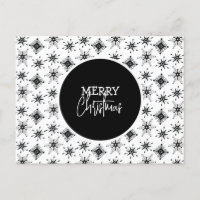 Joyeux Noël Script Black Snowflakes Motif