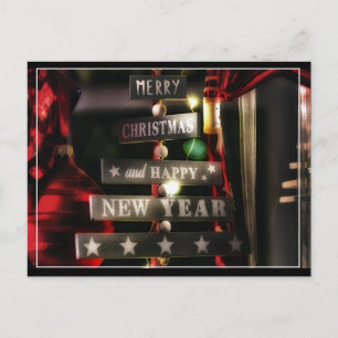 Carte Postale Joyeux Noël Signal en bois