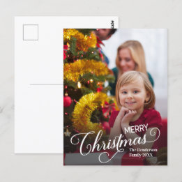 Carte Postale Joyeux Noël Simple Photo personnalisée