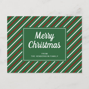 Carte postale Joyeux Noël Vert Rouge Blancs Rouge
