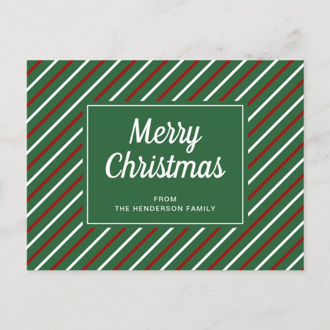 Carte postale Joyeux Noël Vert Rouge Blancs Rouge (Devant)