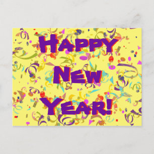 Carte Postale Joyeux Nouvel An Colorful Confetti Toutes les occa