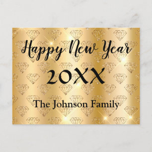 Carte Postale Joyeux Nouvel An Golden et Black Elegant