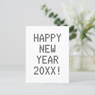 Carte Postale Joyeux Nouvel An noir blanc texte personnalisé mod