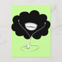 Joyeux nuage noir souriant avec les bourgeons de l