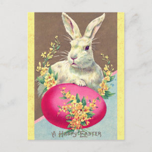 Carte Postale Joyeux oeuf lapin de Pâques vintage