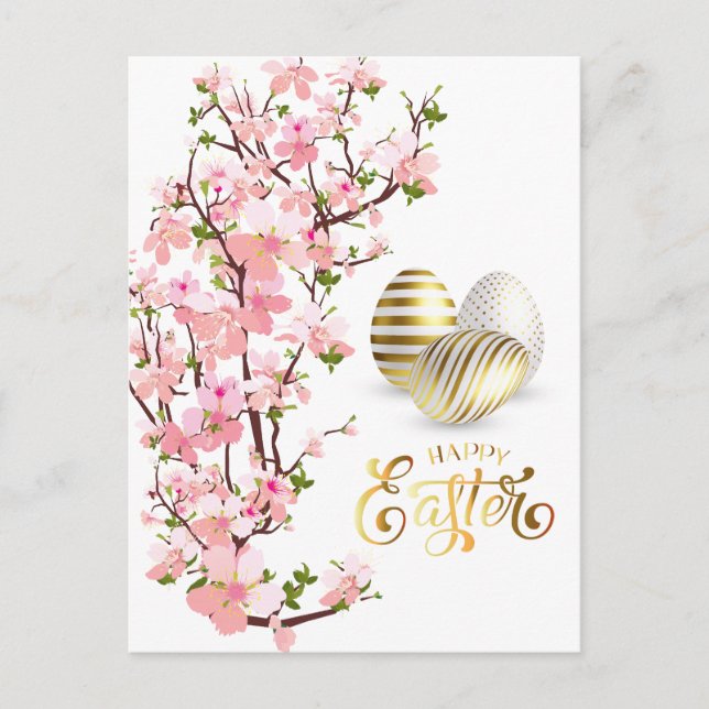 Carte Postale Joyeux Oeufs d'or de Pâques Personnaliser (Devant)