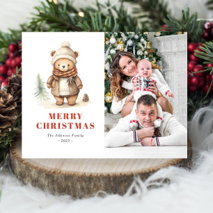 Carte postale Joyeux Ours Noël Photo Fête