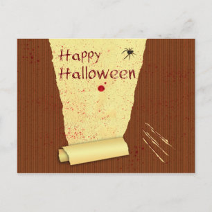 Carte Postale Joyeux papier peint Halloween sanglant
