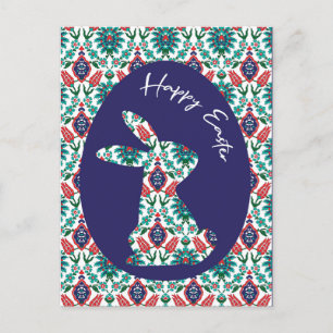 Carte Postale 🐰 Joyeux Pâques 💙 ❤️ 💚 Beaux carreaux turcs,