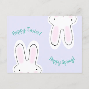 Carte Postale Joyeux Pâques Joyeux Printemps lilas mignon lapin