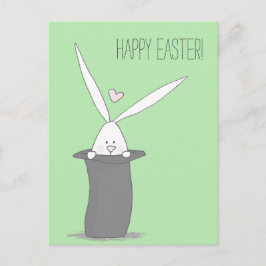 Carte Postale Joyeux Pâques ! Mignonne lapin dans un chapeau de 
