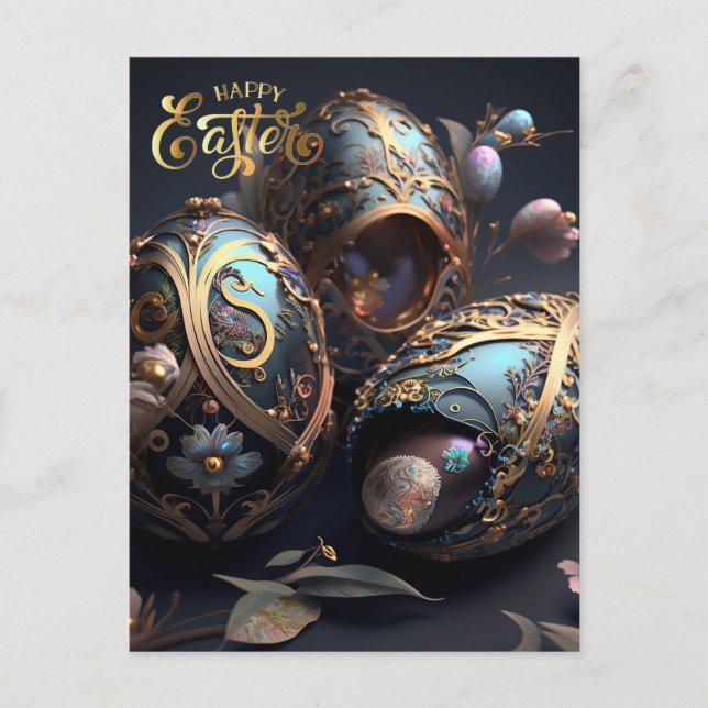 Carte Postale Joyeux Pâques. OEufs magiques de Pâques (Devant)