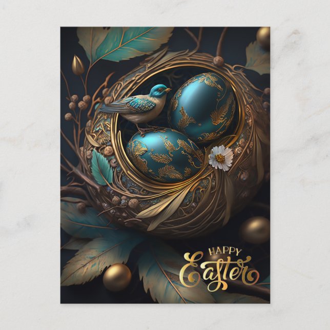 Carte Postale Joyeux Pâques. OEufs magiques de Pâques (Devant)