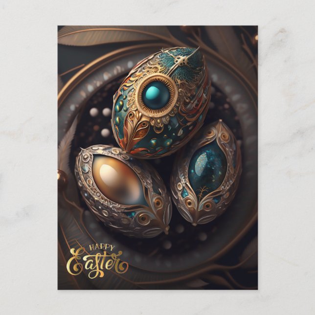 Carte Postale Joyeux Pâques. OEufs magiques de Pâques (Devant)