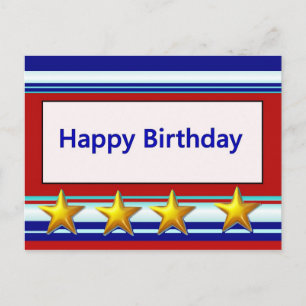Carte Postale Joyeux patriotique d'anniversaire