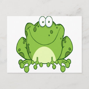 Carte Postale Joyeux personnage de dessin de grenouille