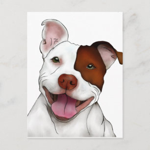 Carte Postale Joyeux Pitbull souriant