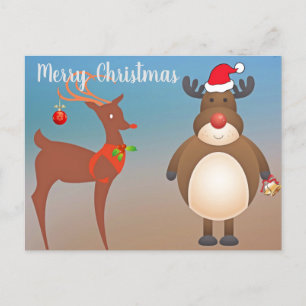 Carte Postale Joyeux porte-serte de rennes de Noël