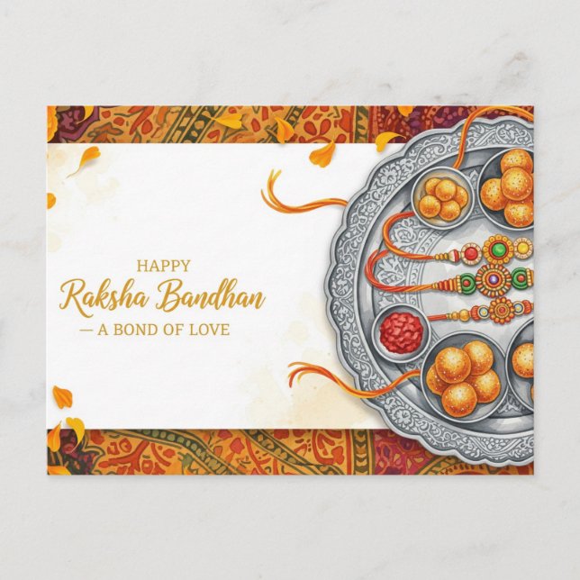 Carte Postale Joyeux Rakhi, Raksha Bandhan (Devant)