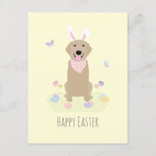 Carte Postale Joyeux Rédacteur en or du lapin de Pâques