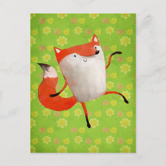 Carte Postale Joyeux Renard dansant (Devant)