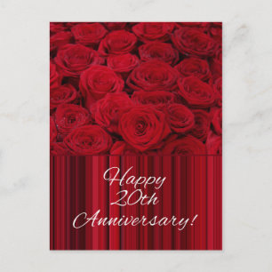 Carte Postale Joyeux roses du 20e anniversaire