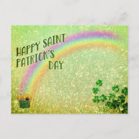 Joyeux Saint Patrick's Day Pot of Gold Rainbow
