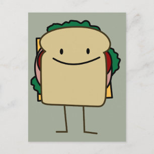 Carte Postale Joyeux sandwich souriant - classique