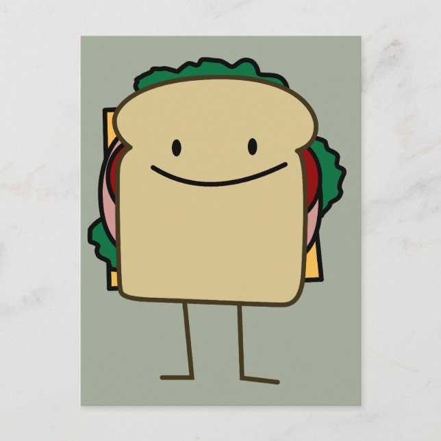 Carte Postale Joyeux sandwich souriant - classique (Devant)