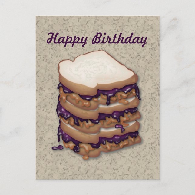 Carte Postale Joyeux sandwiches au beurre d'arachide et à la gel (Devant)