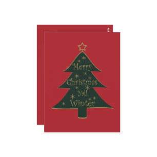 Carte Postale Joyeux sapin décoré de Noël