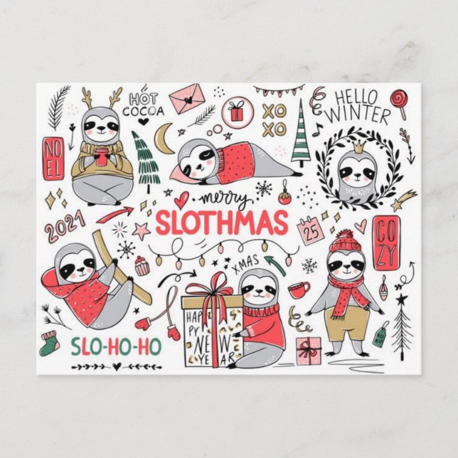 Carte Postale Joyeux Slothmas (Devant)