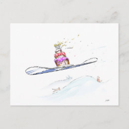 Carte Postale Joyeux Snowboard anniversaire